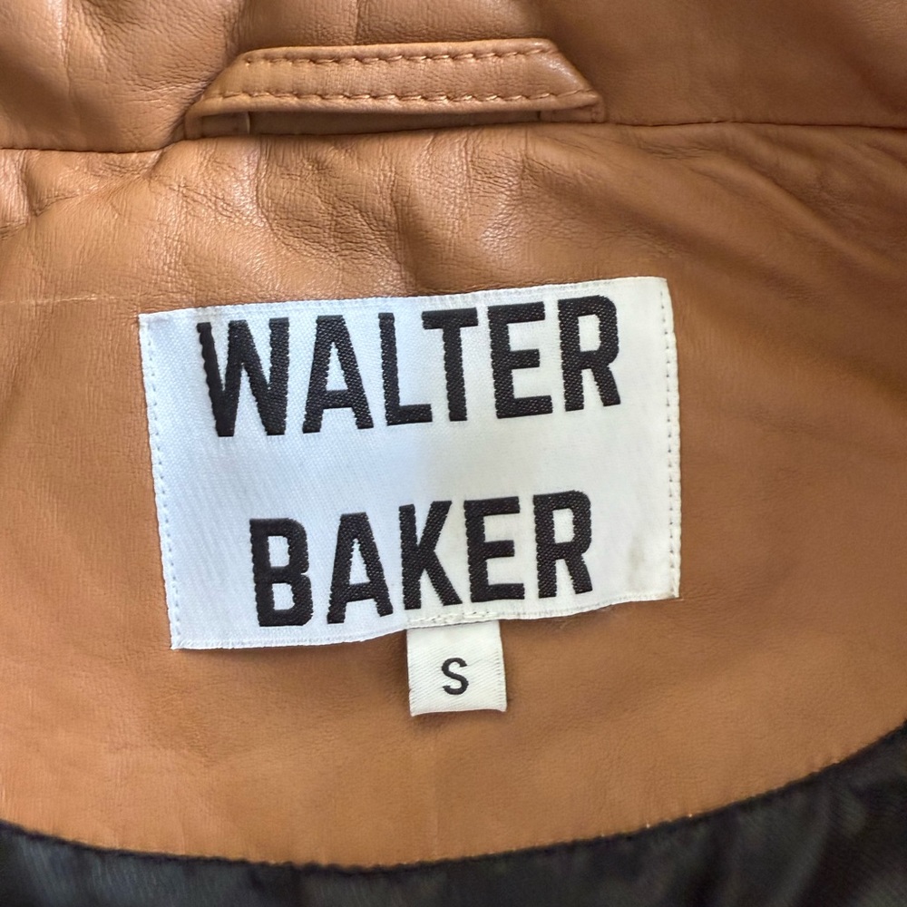 Walter Baker Lamb Leather Tan Puffer Vest - Picture 4 of 5